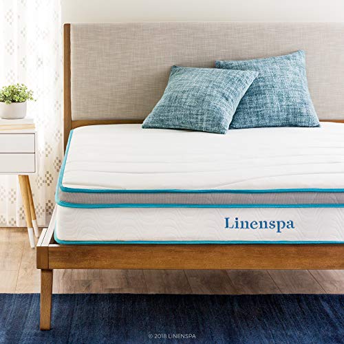 Linenspa 8 Inch Memory Foam and Innerspring Hybrid Mattress - Medium-Firm Feel - Twin