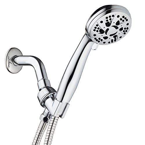 Aquadance High Pressure 6 Setting 3.5" Chrome Face Handheld Shower With Hose For The Ultimate Shower Experience! Officially Independently Tested To Meet Strict Us Quality & Performance Standards!