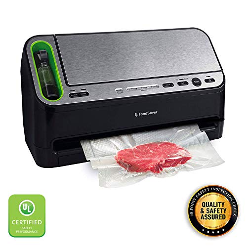 Foodsaver V4400 2 In 1 Vacuum Sealer Machine With Automatic Bag Detection And Starter Kit | Safety Certified | Black & Silver