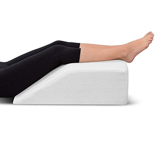 Leg Elevation Pillow With Memory Foam Top, High Density Leg Rest Elevating Foam Wedge Relieves Leg Pain, Hip And Knee Pain, Improves Blood Circulation, Reduces Swelling Breathable, Washable Cover