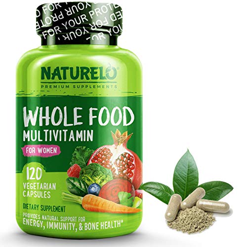 Naturelo Whole Food Multivitamin For Women Natural Vitamins, Minerals, Raw Organic Extracts Best Supplement For Energy And Heart Health Vegan Non Gmo 120 Capsules