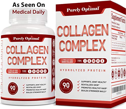 Premium Multi Collagen Peptides Capsules (types I,ii,iii,v,x) Anti Aging, Healthy Skin & Hair, Strong Joints, Bones & Nails Hydrolyzed Collagen Protein Supplement For Women And Men 30 Day Supply