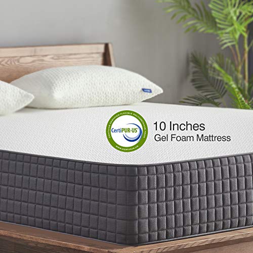 Queen Mattress Sweetnight 10 Inch Queen Size Mattress Infused Gel Memory Foam Mattress For Back Pain Relief & Cool Sleep, Medium Firm With Certipur Us Certified, 10 Years Warranty