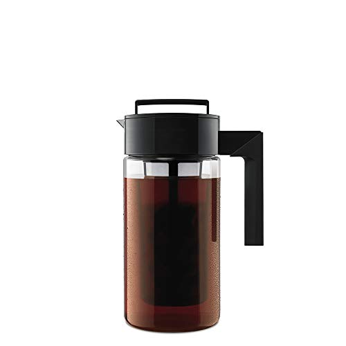 Takeya 10310 Patented Deluxe Cold Brew Iced Coffee Maker With Airtight Lid & Silicone Handle, 1 Quart, Black Made In Usa Bpa Free Dishwasher Safe