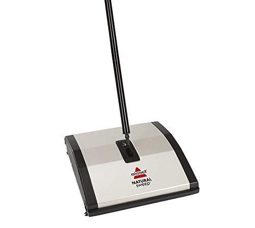 Bissell Natural Sweep Carpet And Floor Sweeper With Dual Rotating System And 2 Corner Edge Brushes, 92n0a, Silver