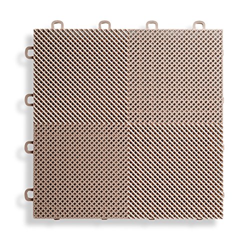 Blocktile B2us5130 Deck And Patio Flooring Interlocking Tiles Perforated Pack, Beige, 30 Pack