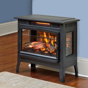 Duraflame 3d Infrared Electric Fireplace Stove With Remote Control Portable Indoor Space Heater Dfi 5010 (black)