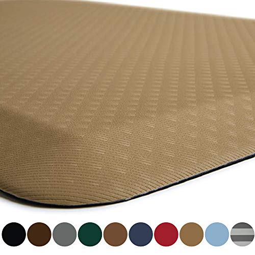 Kangaroo Original Standing Mat Kitchen Rug, Anti Fatigue Comfort Flooring, Phthalate Free, Commercial Grade Pads, Waterproof, Ergonomic Floor Pad For Office Stand Up Desk, 70x24, Sand