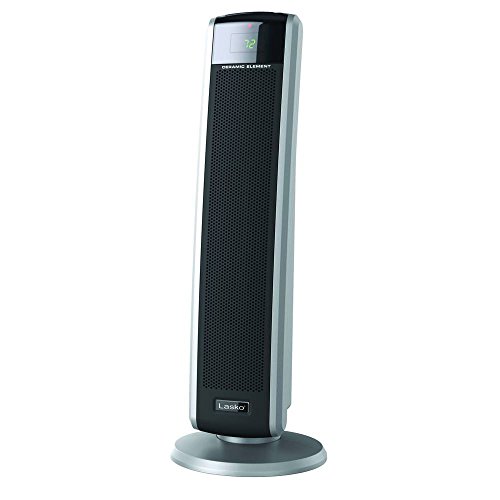 Lasko 5586 Digital Ceramic Tower Heater With Remote, Dark Grey