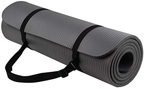 Balancefrom Bfgy Ap6gy Go Yoga All Purpose Anti Tear Exercise Yoga Mat With Carrying Strap, Gray