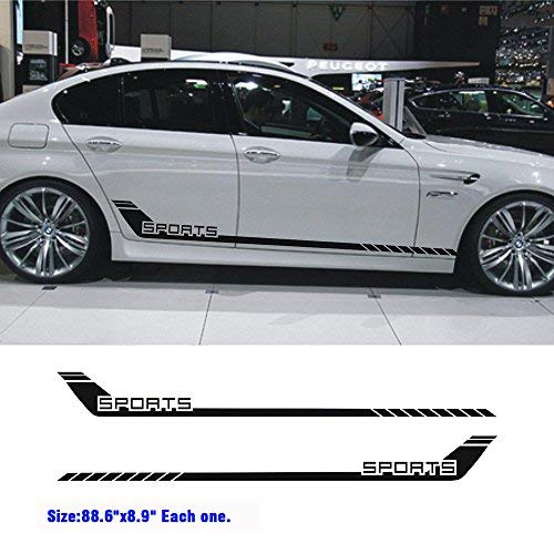Boilipoint 1pair/2pcs Car Sport Stripes Racing Lower Door Panel Decal For Car Side Sticke Fir For All Cars Suv Free Size Matte Color