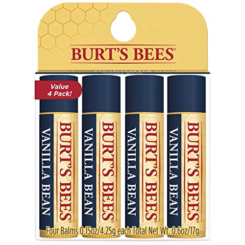 Burt's Bees 100% Natural Moisturizing Lip Balm, Vanilla Bean 4 Tubes