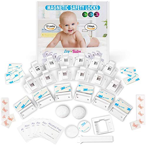 Eco Baby Child Safety Magnetic Cabinet And Drawer Locks For Proofing Kitchen 12 Pack Child Latches