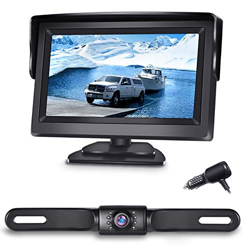 Erapta Backup Camera Ert01 With 4.3 Inch Monitor License Plate Back Up Camera For Car Pickup Truck Suv Rear View Camera Backing Reverse Camera Crystal Clear Image Ip69 Waterproof Nice Night Vision