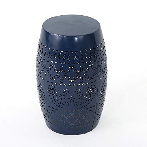 Christopher Knight Home 301565 Riley Outdoor 12" Dark Blue Iron Side Table