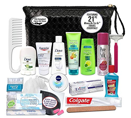 Convenience Kits International Women's Premium 21 Piece Assembled Necessities Travel Kit, Featuring: Fructis Hair Products