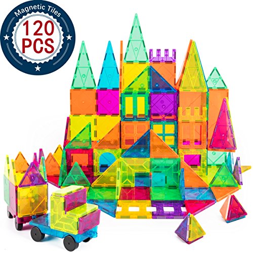 Cossy Kids Magnet Toys Magnet Building Tiles, 120 Pcs 3d Magnetic Building Blocks Set, Educational Toys For Kids Children