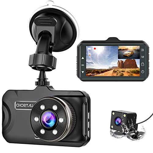 Dash Cam Front And Rear Chortau Dual Dash Cam 3 Inch Dashboard Camera Full Hd 170° Wide Angle Backup Camera With Night Vision Wdr G Sensor Parking Monitor Loop Recording Motion Detection