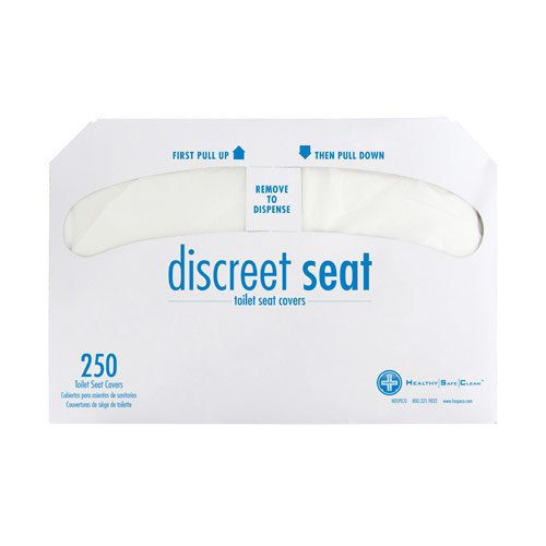 Discreet Seat Ds 1000 Half Fold Toilet Seat Covers, White (4 Pack Of 250)