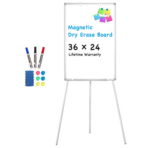 Easel Whiteboard Magnetic Portable Dry Erase Easel Board 36 X 24 Tripod Whiteboard Height Adjustable Flipchart Easel Stand White Board For Office Or Teaching At Home & Classroom