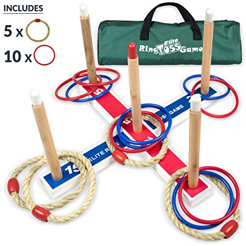 Elite Outdoor Games For Kids Ring Toss Yard Games For Adults And Family. Easy Backyard Games To Assemble, With Compact Carry Bag For Easy Storage. Fun Kids Games Or Outdoor Toys For Kids