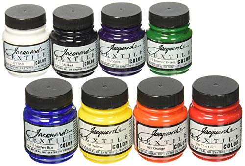 Jacquard Products Jac1000 Textile Color Fabric Paint (8 Pack), 2.25 Oz, Primary & Secondary Colors, Assorted