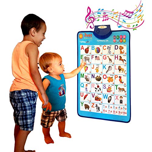 Just Smarty Electronic Interactive Alphabet Wall Chart, Talking Abc & 123s & Music Poster, Best Educational Toy For Toddler. Kids Fun Learning At Daycare, Preschool, Kindergarten For Boys & Girls
