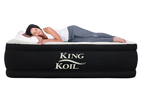 King Koil Queen Air Mattress With Built In Pump Best Inflatable Airbed Queen Size Elevated Raised Air Mattress Quilt Top 1 Year Manufacturer Guarantee Included