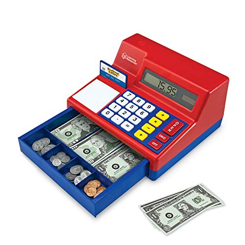 Learning Resources Pretend & Play Calculator Cash Register, Classic Counting Toy, 73 Pieces, Ages 3+