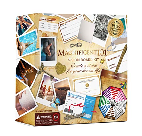 Magnificent101 Vision Board Kit Create A Board Of Your Ambitions With +60 Vision Board Supplies. Use The Power Of Intention And Visualization To Achieve Your Dreams