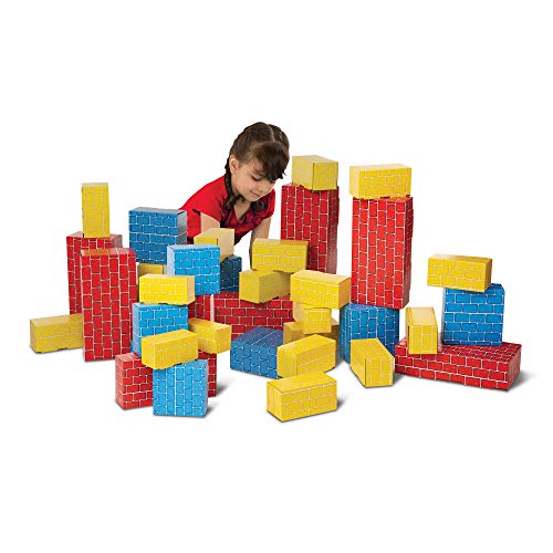 Melissa & Doug Deluxe Jumbo Cardboard Blocks (developmental Toy, 40 Pieces, 12.5″ H × 7″ W × 19″ L, Great Gift For Girls And Boys Best For 2, 3, 4, And 5 Year Olds)