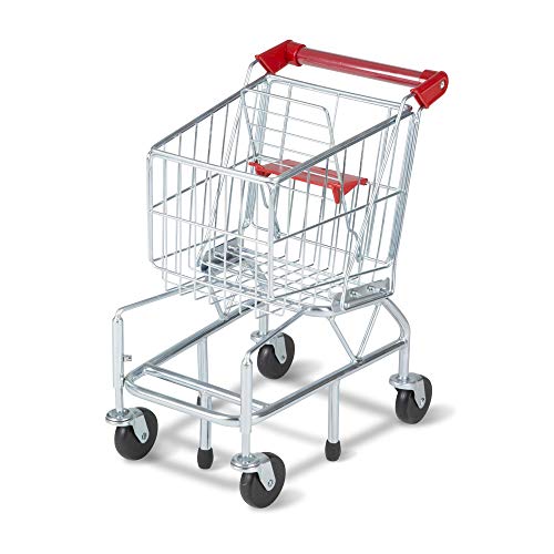 Melissa & Doug Toy Shopping Cart With Sturdy Metal Frame, Play Sets & Kitchens, Heavy Gauge Steel Construction, 23.25" H X 11.75" W X 15" L