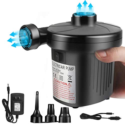 Okpow Air Pump For Inflatables 110v Ac/12v Dc Electric Portable Pump Air Mattress Raft Bed Boat Pool Toy