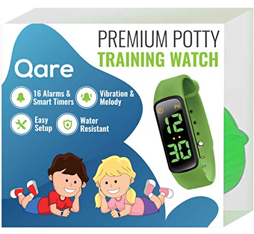 Premium Potty Training Watch Only Watch With Multiple Alarms (16) To Fit Your Schedule & Hassle Free Smart Timer Water Resistant Both Vibration & Music Kids Lock Touchscreen Easy Use (green)