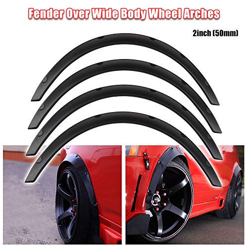 Ruien Universal Fender Flares Over Wide Body Wheel Arches 4pcs 2inch (50mm)