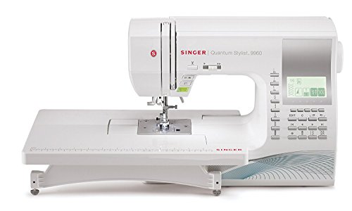 Singer | Quantum Stylist 9960 Computerized Portable Sewing Machine With 600 Stitches Electronic Auto Pilot Mode, Extension Table And Bonus Accessories, Perfect For Customizing Projects