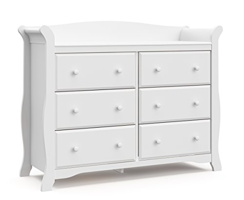 Storkcraft Avalon 6 Drawer Universal Dresser, White