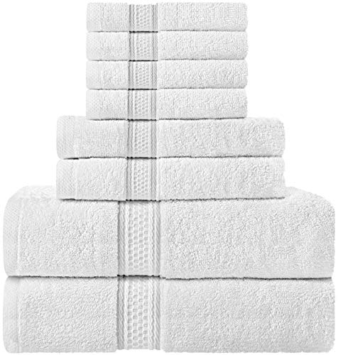 Utopia Towels Towel Set, 2 Bath Towels, 2 Hand Towels, And 4 Washcloths, 600 Gsm 100% Premium Ring Spun Cotton Highly Absorbent Towels For Bathroom, Shower Towel, (pack Of 8)