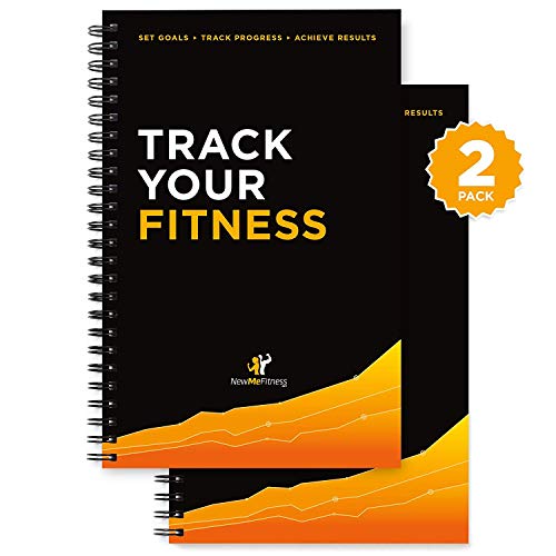 Workout Log Book & Fitness Journal 25 Week Designed By Experts, W/ Illustrations : Track Gym, Bodybuilding & Crossfit Progress : Sturdy Binding, Thick Pages & Laminated, Protected Coverm, Pack Of 2