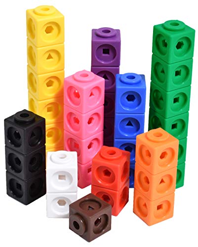 Edx Education Math Cubes Set Of 100 Linking Cubes For Early Math Connecting Manipulative For Preschoolers Aged 3+ And Elementary Aged Kids