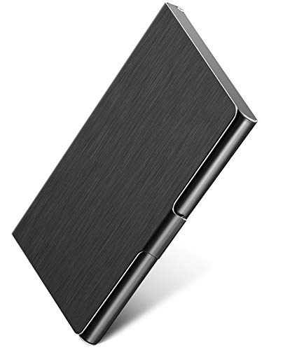 Maxgear Metal Business Card Holder For Men & Women, Pocket Business Card Case Slim Business Card Wallet Business Card Holders Name Card Holder, 3.7 X 2.3 X 0.3 Inches, Stainless Steel, Black