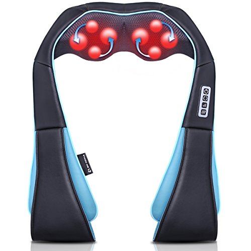 Neck Shoulder Back Massager With Heat Shiatsu Neck Massager Present For Christmas Gift For Men/women/mom/dad Deep Kneading Massage For Neck, Back, Shoulder, Waist, Leg, Feet And Muscle