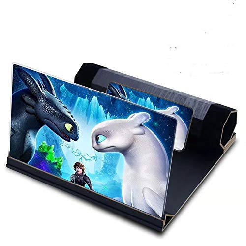 12" Screen Magnifier For Smartphones. Best Foldable Cellphone Stand With Screen Amplifier For Mobile | Magnifier Projector Screen Designed For Movies, Videos, Clips, And Gaming (black)