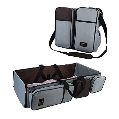 3 In 1 Universal Baby Travel Bag Portable Bassinet Crib Foldable Baby Bed Diaper Bag Changing Station Seat Tummy Time Folding Crib Nursery The Best For New Mom And Dad (dark Gray)