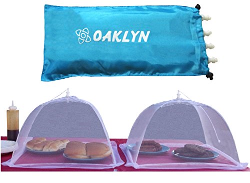 (4pk) 16 Inch Collapsible Mesh Food Cover Tent Umbrella Set With Storage Bag Reusable Covers Protect From Flies And Bugs Best Net Protector For Outdoor Bbq Party Picnic Wedding And Easily Fold Up