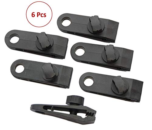 6 Pcs Heavy Duty Tarp Clips. Best For Large Tarp, Canopy, Tent, Projector Screen, Camping, Outdoor, Hanging. Small Thumb Screw Clamps Set. Windproof Teeth Shaped Tarpaulin Clamp.