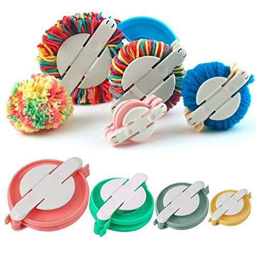 Accmart 4 Sizes Pom Pom Maker For Fluff Ball Diy Wool Knitting Craft Tool Set, Best For Christmas Decorations