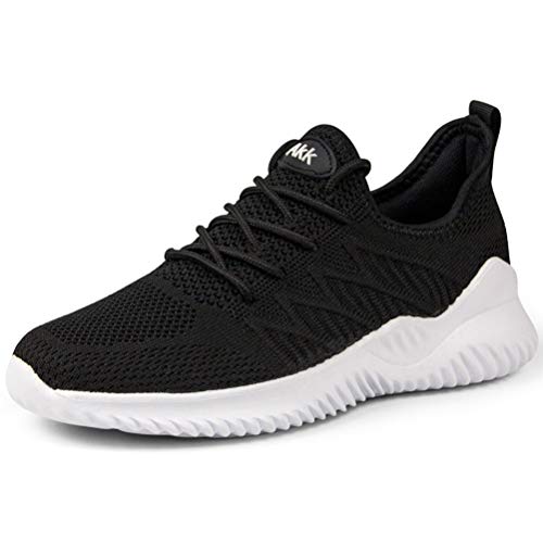 Akk Women's Stylish Sneakers Best Walking Comfortable Lady Fitness Work Tenni Skid Resistant Shoes Black Size 11