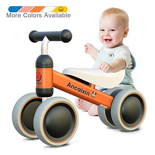 Ancaixin Baby Balance Bikes 10 24 Month Children Walker | Toys For 1 Year Old Boys Girls | No Pedal Infant 4 Wheels Toddler Bicycle | Best First Birthday New Year Holiday Orange