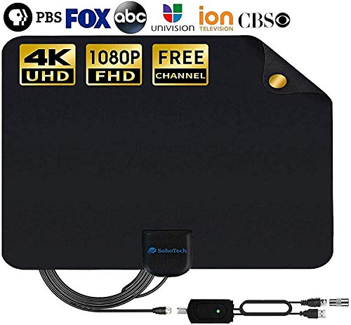 Antenna Tv Digital Hd Indoor 2020 Newest Digital Antenna For Hdtv 120 Miles Range, Support 4k 1080p, Hdtv Antenna Indoor With 18ft Coax Cable, Tv Antennas For Digital Tv Indoor, Best One By Sohotech